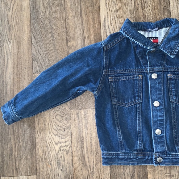 Vintage Tommy Hilfiger 3T toddler Denim Jean Jacket with Snaps- Embroidered Logo - Picture 3 of 17